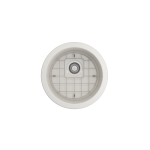 Sotto Round Dual Mount Fireclay 18.5 in. Single Bowl Bar Sink with Protective Bottom Grid and Strainer in Biscuit