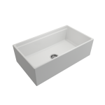 Apron Front Step Rim with Integrated Work Station Fireclay 33 in. Single Bowl Kitchen Sink with Accessories in Matte White