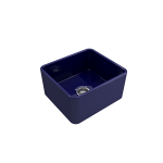 Farmhouse Apron Front Fireclay 20 in. Single Bowl Kitchen Sink with Protective Bottom Grid and Strainer in Sapphire Blue