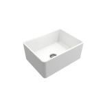 Farmhouse Apron Front Fireclay 24 in. Single Bowl Kitchen Sink with Protective Bottom Grid and Strainer in Matte White