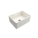 Farmhouse Apron Front Fireclay 24 in. Single Bowl Kitchen Sink with Protective Bottom Grid and Strainer in Biscuit