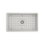 Farmhouse Apron Front Fireclay 30 in. Single Bowl Kitchen Sink with Protective Bottom Grid and Strainer in White
