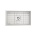 Farmhouse Apron Front Fireclay 30 in. Single Bowl Kitchen Sink with Protective Bottom Grid and Strainer in Matte White