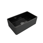 Farmhouse Apron Front Fireclay 30 in. Single Bowl Kitchen Sink with Protective Bottom Grid and Strainer in Black