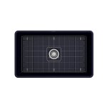 Farmhouse Apron Front Fireclay 30 in. Single Bowl Kitchen Sink with Protective Bottom Grid and Strainer in Sapphire Blue