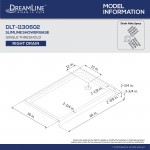 Infinity-Z 32 in. D x 60 in. W x 74 3/4 in. H Clear Sliding Shower Door in Satin Black, Right Drain Biscuit Base