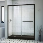 Infinity-Z 30 in. D x 60 in. W x 74 3/4 in. H Clear Sliding Shower Door in Satin Black, Left Drain Black Base