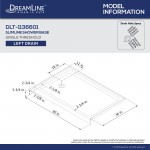 Infinity-Z 30 in. D x 60 in. W x 74 3/4 in. H Clear Sliding Shower Door in Satin Black, Left Drain Black Base