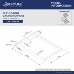 Infinity-Z 36 in. D x 60 in. W x 74 3/4 in. H Clear Sliding Shower Door in Satin Black, Left Drain Biscuit Base