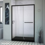 Infinity-Z 36 in. D x 48 in. W x 74 3/4 in. H Clear Sliding Shower Door in Satin Black and Center Drain Black Base