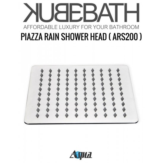 Aqua Piazza Brass Shower Set With 8" Square Rain Shower and 4 Body Jets