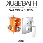 Aqua Piazza Brass Shower Set With 8" Square Rain Shower and 4 Body Jets