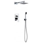 Aqua Piazza Brass Shower Set With 8" Square Rain Shower and Handheld