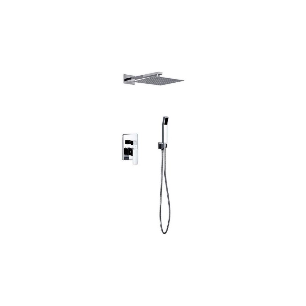 Aqua Piazza Brass Shower Set With12" Square Rain Shower and Handheld