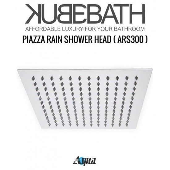 Aqua Piazza Brass Shower Set With 12" Square Rain Shower and 4 Body Jets