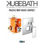 Aqua Piazza Brass Shower Set With 12" Square Rain Shower and 4 Body Jets