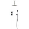 Brass Shower Set With 8" Ceiling Mount Square Rain Shower and Handheld