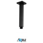 Aqua Piazza Matte Black Shower Set With 8" Ceiling Mount Square Rain Shower