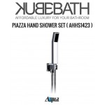 Aqua DUO Brass Shower Set With Square Rain Shower and Waterfall and Handheld