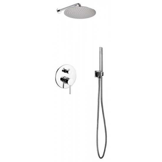 Aqua Rondo Shower Set With 12" Rain Shower and Handheld