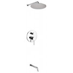 Aqua Rondo Shower Set With 12" Rain Shower and Tub Filler