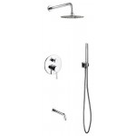 Aqua Rondo Shower Set With 8" Rain Shower, Handheld and Tub Filler