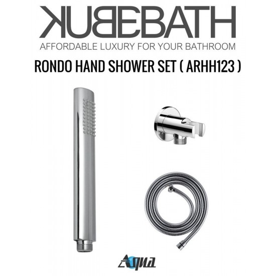 Aqua Rondo Shower Set With 8" Rain Shower, Handheld and Tub Filler