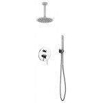 Aqua Rondo Shower Set With 8" Ceiling Mount Square Rain Shower and Handheld