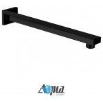 Aqua Piazza Matte Black Shower Set With 12" Square Rain Shower and 4 Body Jets