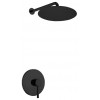 Aqua Rondo Matte Black Shower Set, 12" Rain Shower