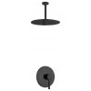Aqua Rondo Matte Black Shower Set With Ceiling Mount 12" Rain Shower Head