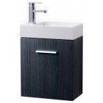 Bliss 18" Wall Mount Modern Bathroom Vanity, Gray Oak