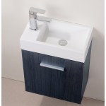 Bliss 18" Wall Mount Modern Bathroom Vanity, Gray Oak