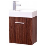 Bliss 18" Wall Mount Modern Bathroom Vanity, Walnut