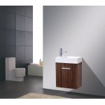 Bliss 18" Wall Mount Modern Bathroom Vanity, Walnut