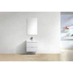 Bliss 24" High Gloss White Wall Mount Modern Bathroom Vanity