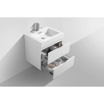 Bliss 24" High Gloss White Wall Mount Modern Bathroom Vanity