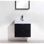 Bliss 24" Black Wall Mount Modern Bathroom Vanity