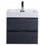 Bliss 24" Gray Oak Wall Mount Modern Bathroom Vanity