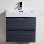 Bliss 24" Gray Oak Wall Mount Modern Bathroom Vanity