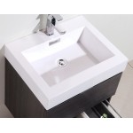 Bliss 24" Gray Oak Wall Mount Modern Bathroom Vanity