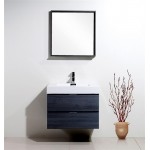 Bliss 30" Gray Oak Wall Mount Modern Bathroom Vanity