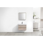 Bliss 30" Nature Wood Wall Mount Modern Bathroom Vanity