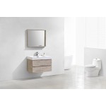 Bliss 36" Nature Wood Wall Mount Modern Bathroom Vanity