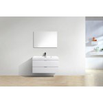 Bliss 40" High Gloss White Wall Mount Modern Bathroom Vanity