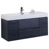 Bliss 48" Wall Mount Modern Bathroom Vanity, Gray Oak
