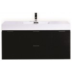 Bliss 48" Wall Mount Modern Bathroom Vanity, Black