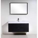 Bliss 48" Wall Mount Modern Bathroom Vanity, Black