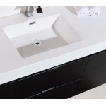 Bliss 60" Single Sink Wall Mount Modern Bathroom Vanity, Black