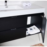 Bliss 60" Single Sink Wall Mount Modern Bathroom Vanity, Black